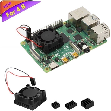 Single Cooling Fan & Heatsinks for Raspberry Pi 4