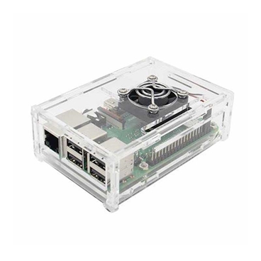 Clear Acrylic Enclosure Box with Cooling Fan For Raspberry Pi 4