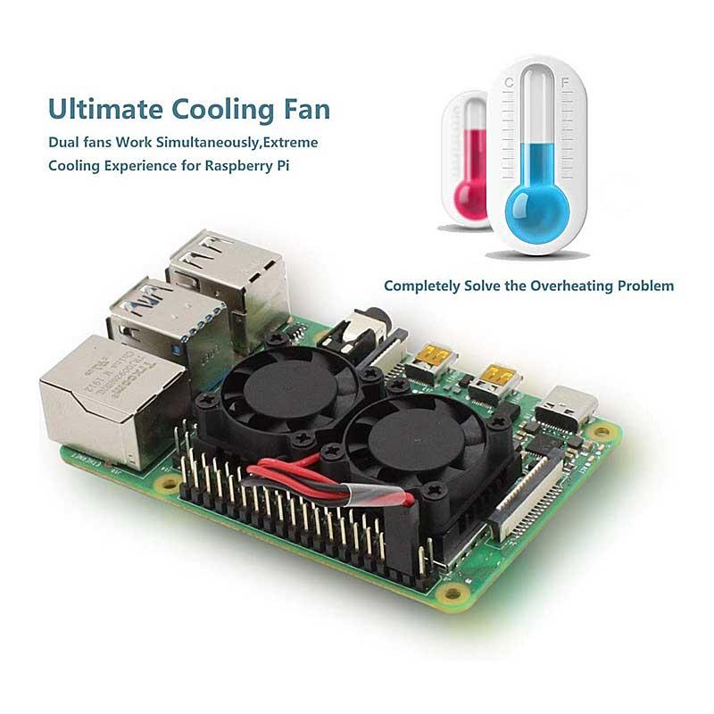 Dual Cooling Fan for Raspberry Pi 4