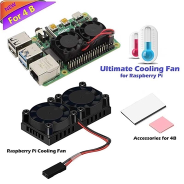 Dual Cooling Fan for Raspberry Pi 4