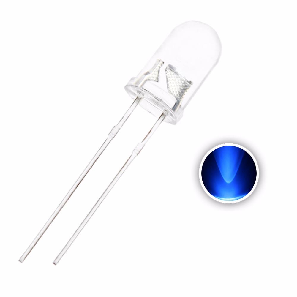 5mm Water Clear Blue LED Light Emitting Diode Lamp [50pcs Pack]