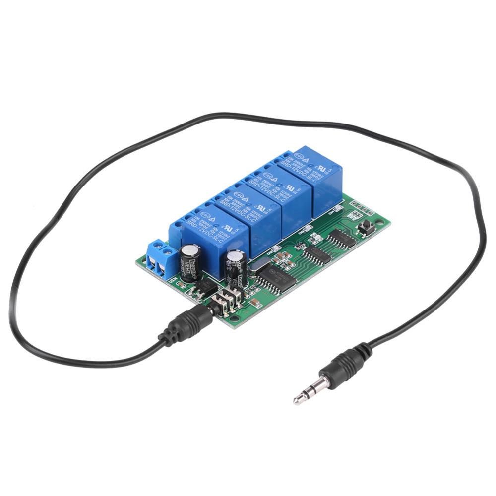 AD22B04 4 Channel DTMF Audio Decoder Relay Control Commands with Remote ...