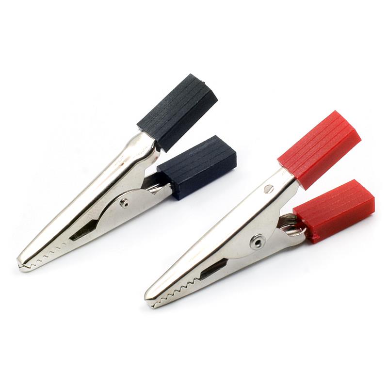 50mm Plastic Handle Alligator Clips [5pcs Red + 5pcs Black]