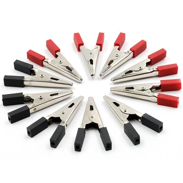 50mm Plastic Handle Alligator Clips [5pcs Red + 5pcs Black]