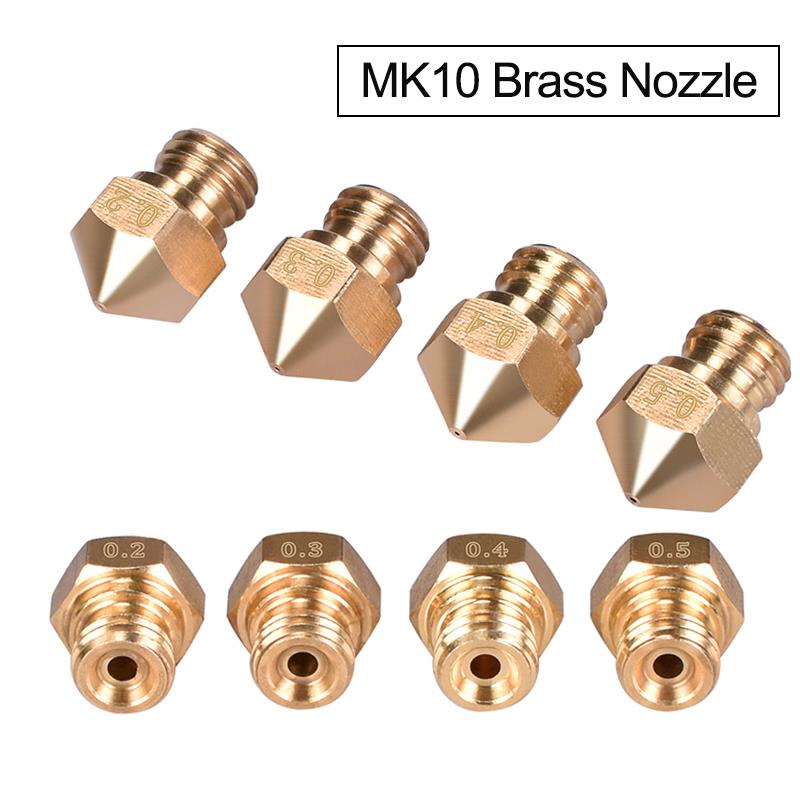 MK10 M7 Brass Extruder Head Hotend Nozzles for 3D Printer [2pcs]