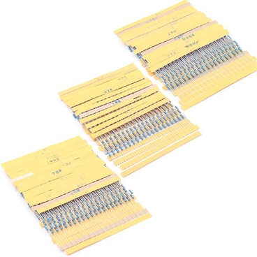 820pcs 41ValuesX20pcs 1% 1/4w Resistor Pack Set Diy Metal Film Resistor Kit Use Colored Ring Resistance [1Ω~1MΩ]