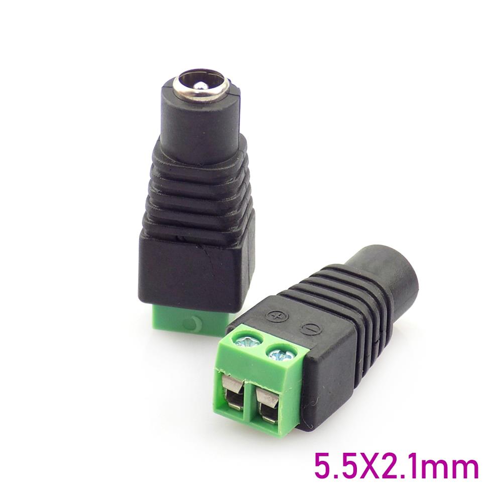 5.5 x 2.1mm DC Female Plug Power Connector to Terminal Block [5pcs Pack]