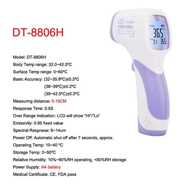CEM DT-8806H Non-contact Infrared Thermometer For Measuring Human Body Temperature