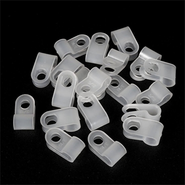 UC-0 3.2mm Nylon R-Type Cable Clamp Organizer Cord Clips for Wire Management [100pcs Pack]