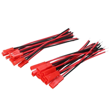 2 Pin Connector Male Female JST Plug Cable 22 AWG Wire For RC Battery Helicopter DIY [10pairs Pack]