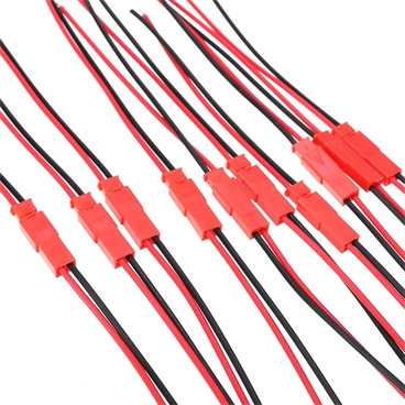 2 Pin Connector Male Female JST Plug Cable 22 AWG Wire For RC Battery Helicopter DIY [10pairs Pack]