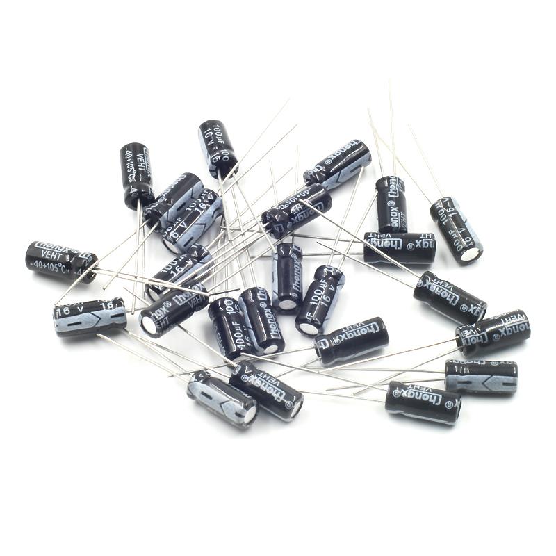 100μF 16V Aluminum Electrolytic Capacitors 100uF [50pcs pack]