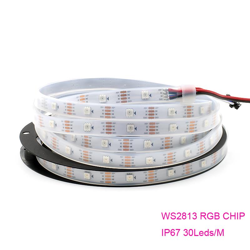 DC5V WS2813 30leds/M individually led pixel strip [IP67, 5Meters]