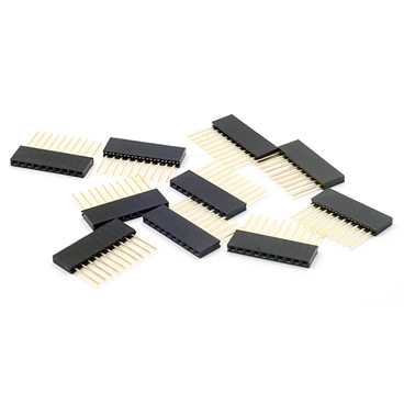 1X10pin 2.54MM Long Needle Female Header Strip Stackable Header [5pcs Pack]