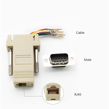 DB9 Male to RJ45 Female Modular Adapter