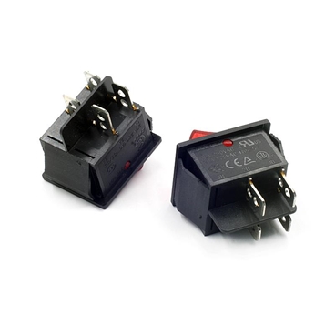 KCD4 DPST 4Pin On-Off Red Light Panel Rocker Switch 15A/250V 20A/125V [2pcs Pack]