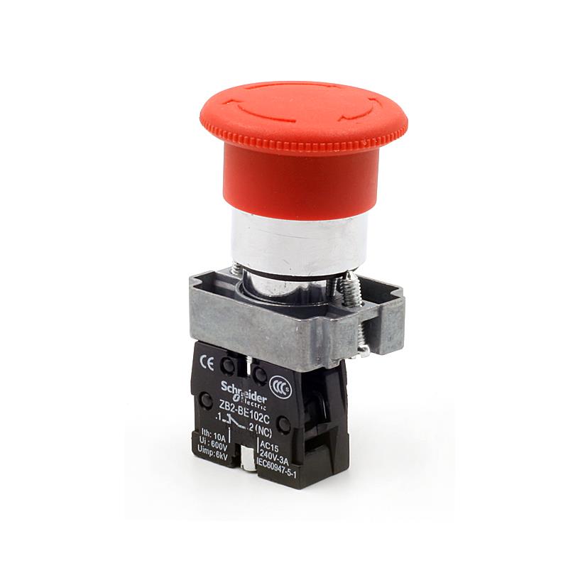 ZB2-BE102C Emergency Stop Latching Red Sign Push Button Switch NC SPST 240V 3A