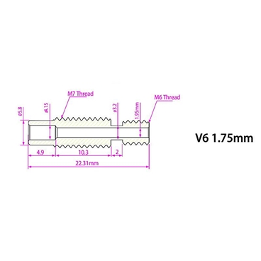 E3D V6 Clone Heat Break for 1.75MM Filament