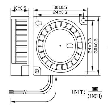 30X30X10mm 2Pin Brushless Turbine Exhaust Blower Fan