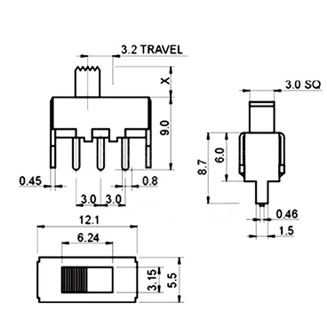 SS-12F44 (1P2T) 2 Position Toggle Switch [10pcs Pack]