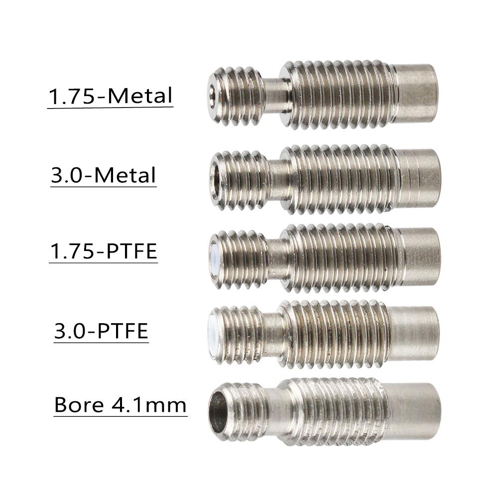 E3D V6 Heat Break Hotend Throat For 1.75/3.0/4.1mm All-Metal / with PTFE, Stainless Steel Remote Feeding Tube Pipes