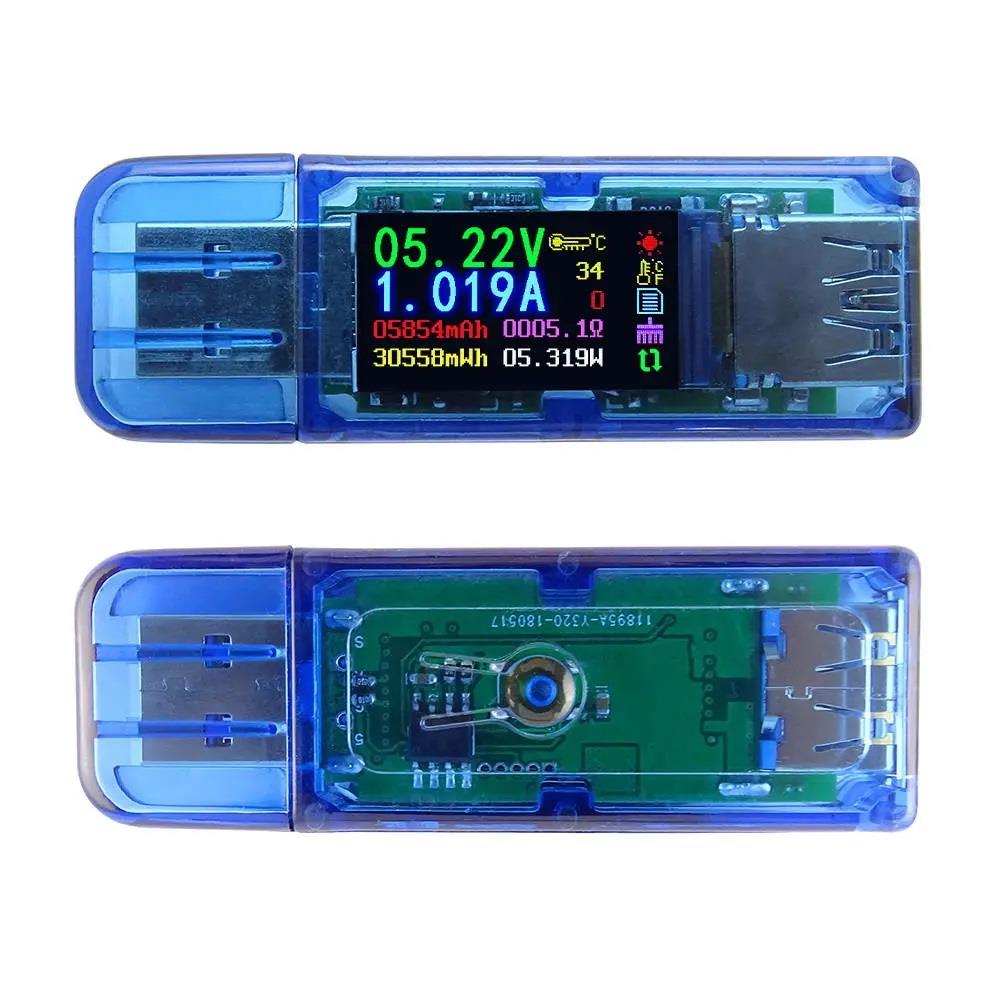 AT34 USB3.0 IPS HD Color Screen USB Tester Voltage Current Capacity Energy Power Equivalent Impedance Temperature Tester