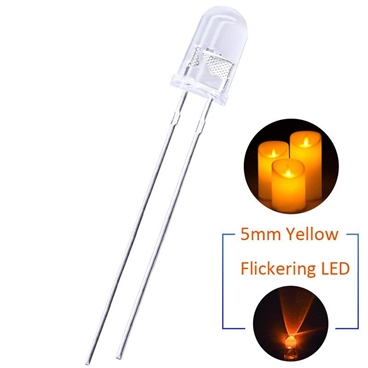 5mm Yellow Candle Flickering LED [25pcs Pack]