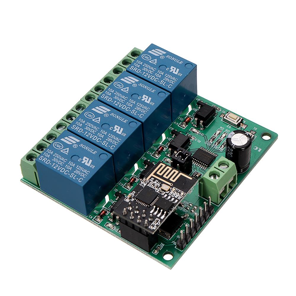 DC12V ESP8266 4-Channel Wifi Relay Module IOT Smart Home Phone APP Remote Switch AC