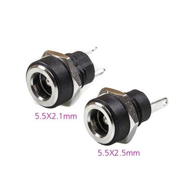 5.5 x 2.5mm, 5.5 x 2.1mm DC Power Supply Jack Socket Female Panel Mount Connector [5pcs Pack]