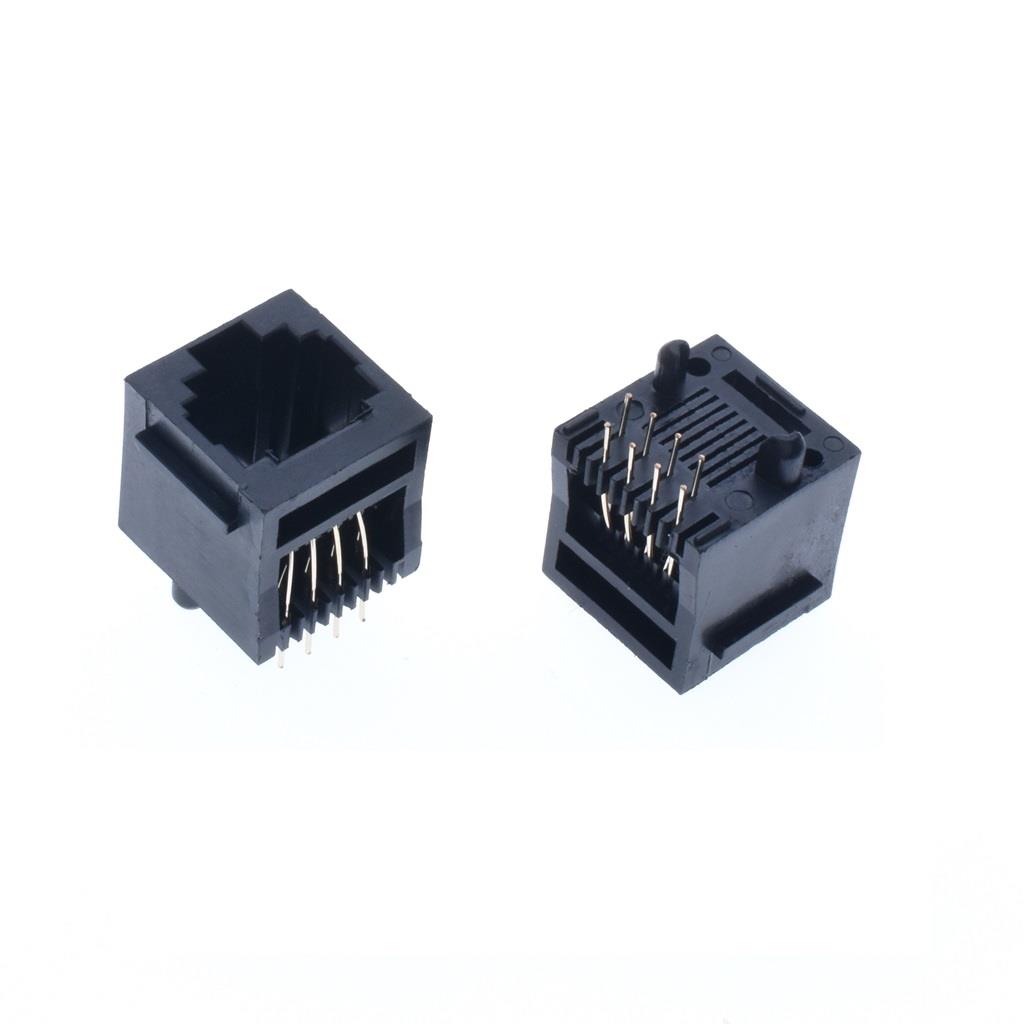 Black RJ45 8P8C 180° Vertical Network Modular Connector LAN Ethernet for PCB [10pcs Pack]