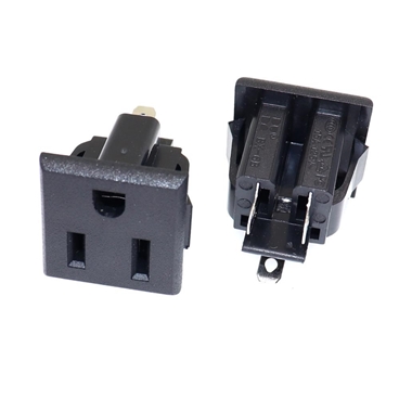 USA 3 Pins Panel Mount Power Socket Plug Black AC 125V 15A [5pcs Pack]