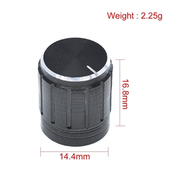 Black Oxidation Aluminum Alloy Potentiometer Knob [2pcs Pack]