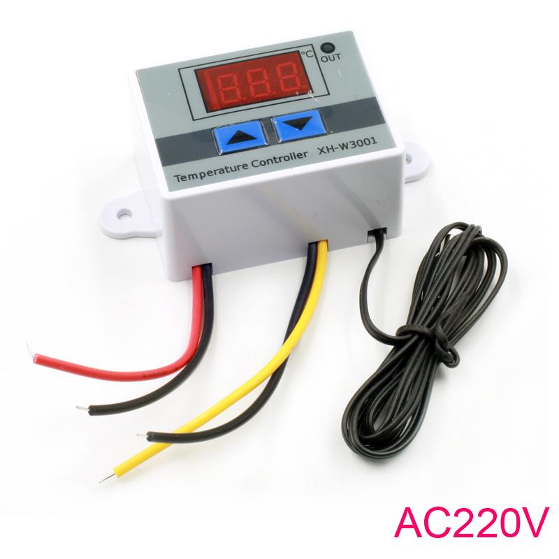 XH-W3001 AC220V Digital Temperature Thermostat Control Switch Probe Temp Control Regulator