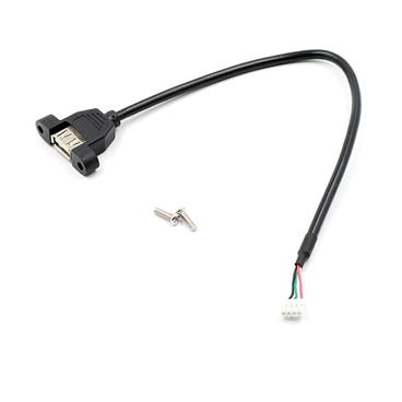 USB 2.0 Type A Female to PH2.0 Molded Panel Mount Extension Cable