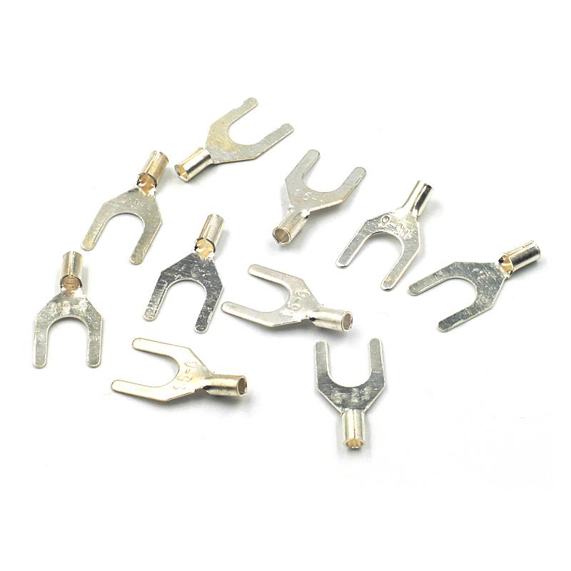 UT1.5-6 Brazed Forked Bare Terminals Cold Pressed Terminal [10pcs Pack]