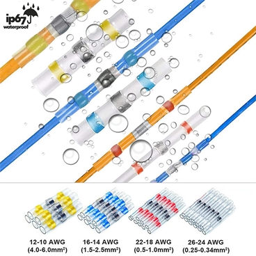 800PCS Solder Seal Wire Connectors Heat Shrink Connectors with Solder Ring