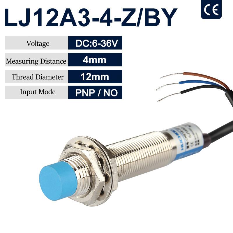 LJ12A3-4-Z/BY M12 3-Wire PNP(NO) DC 6-36V 300mA 8mm Tubular Inductive Proximity Sensor Switch