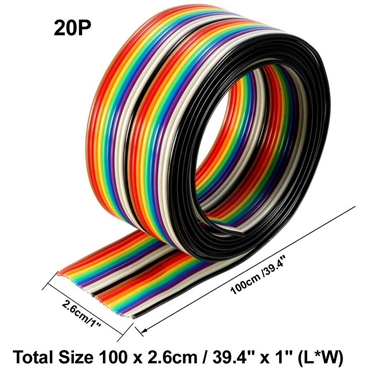 20Pins Jumper Wire Ribbon Flat Cable 1.27mm Pitch [1 Meter]