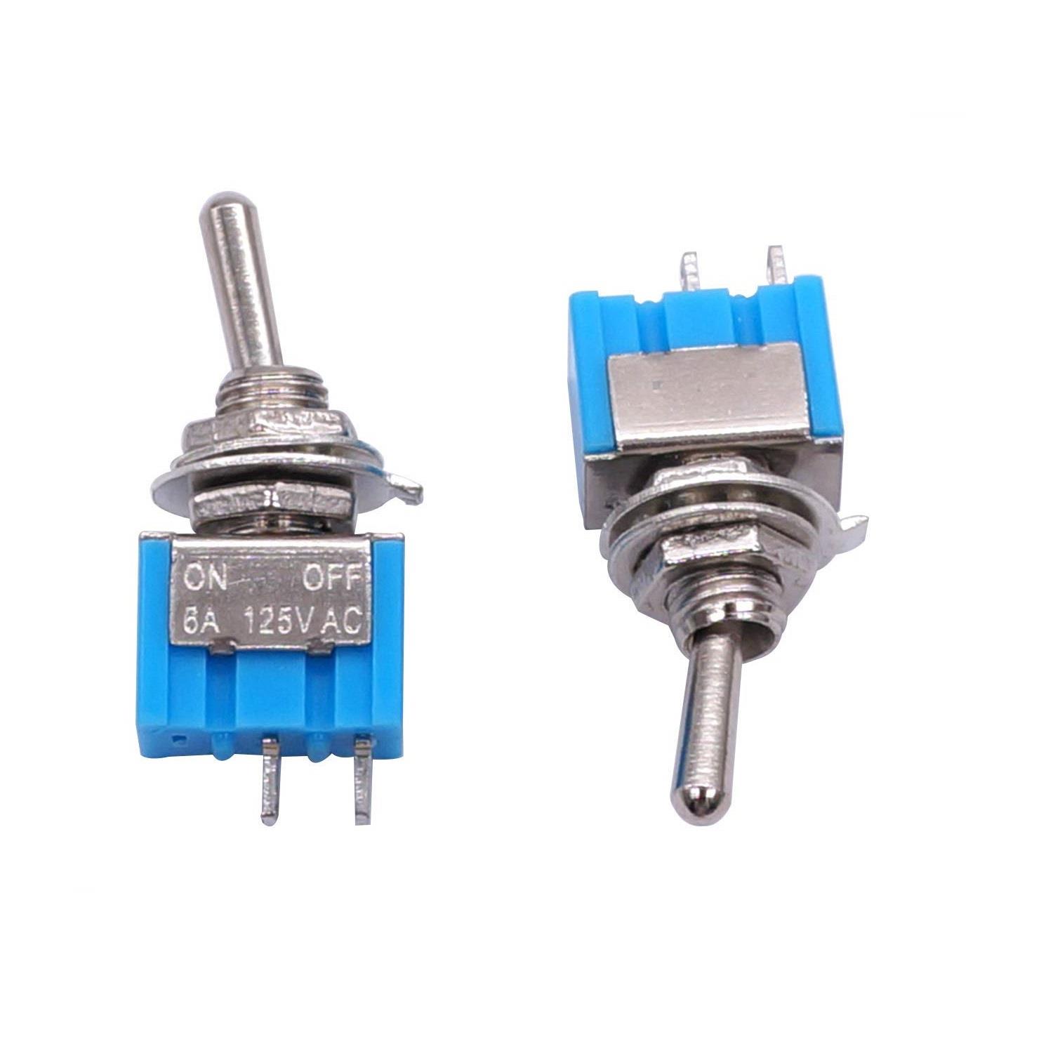 MTS-101 SPST ON-OFF 2 Pin Latching Miniature Toggle Switch