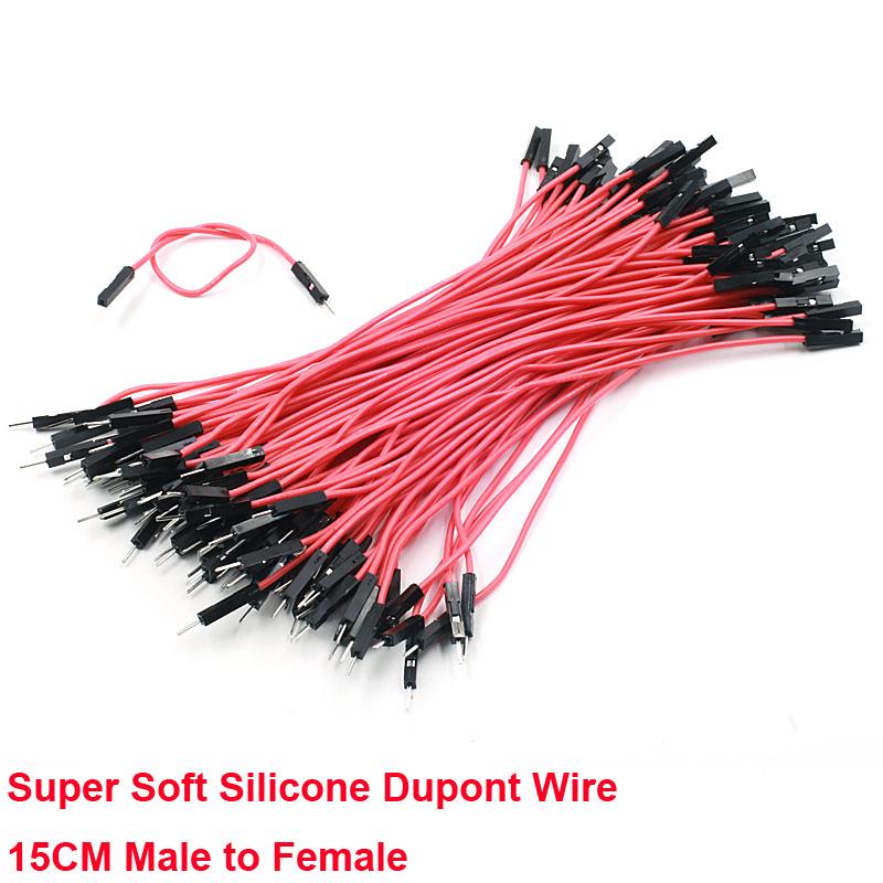 15cm Super Soft Silicone M/F Red Dupont Wire [100pcs Pack]