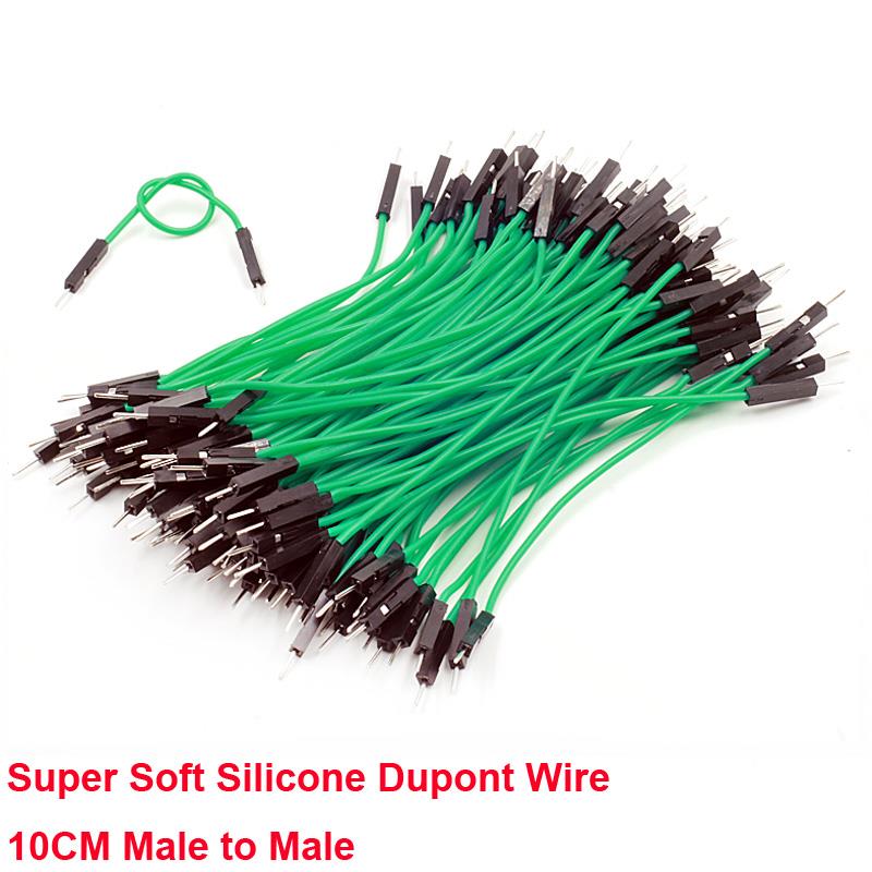 10cm Super Soft Silicone M/M Green Dupont Wire [100pcs Pack]