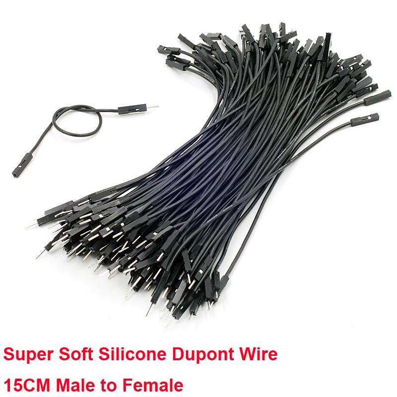 15cm Super Soft Silicone M/F Black Dupont Wire [100pcs Pack]