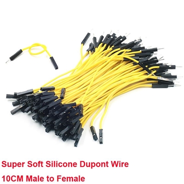 10cm Super Soft Silicone M/F Yellow Dupont Wire [100pcs Pack]