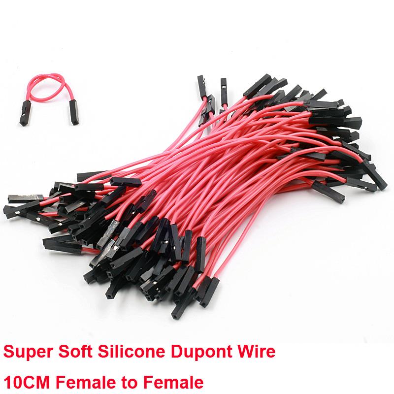 10cm Super Soft Silicone F/F Red Dupont Wire[100pcs Pack]