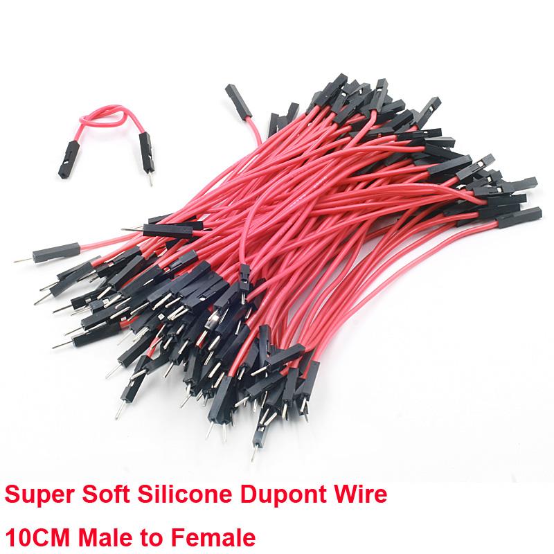10cm Super Soft Silicone M/F Red Dupont Wire[100pcs Pack]