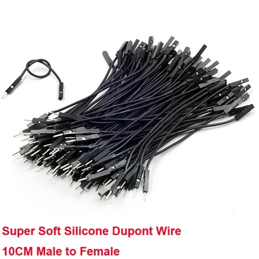 10cm Super Soft Silicone M/F Black Dupont Wire [100pcs Pack]