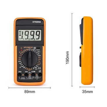 DT9205A AC/DC LCD Display Professional Multimeter