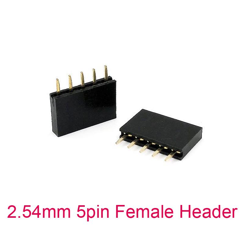 1X5Pin 2.54mm Female Pin Header [10pcs Pack]