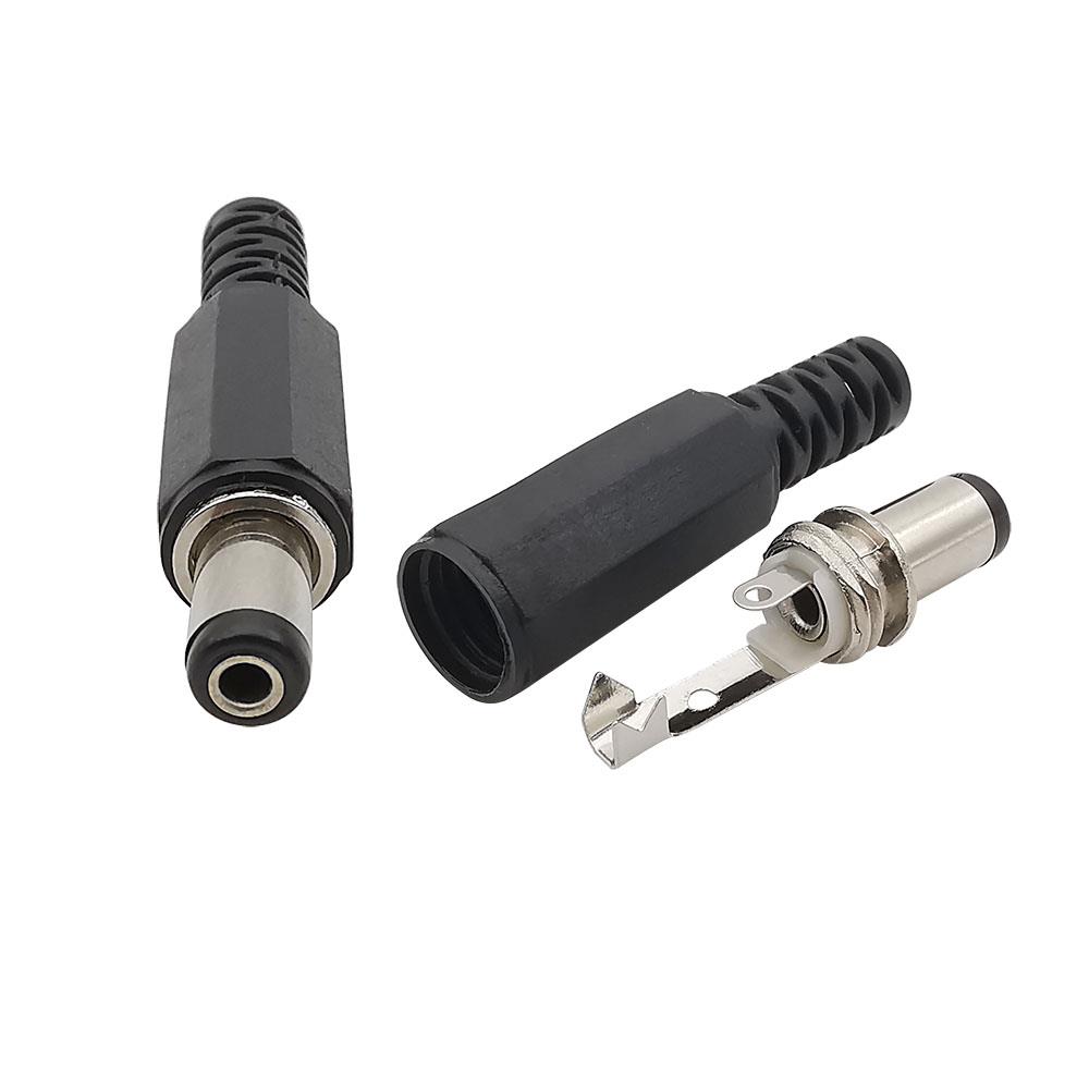 DC5.5X2.1mm,5.5X2.5mm Male Power Plug for DIY [5pcs Pack]