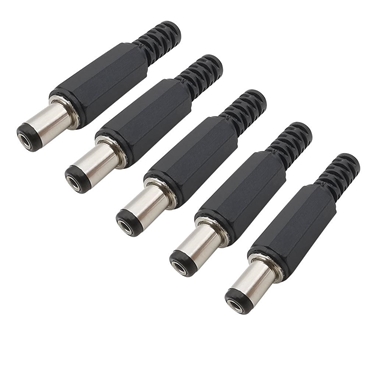 DC5.5X2.1mm,5.5X2.5mm Male Power Plug for DIY [5pcs Pack]